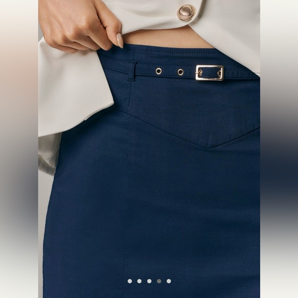 By Anthropologie Belted Pencil Skirt: Magic Fabric Edition XS NWT - Picture 4 of 6